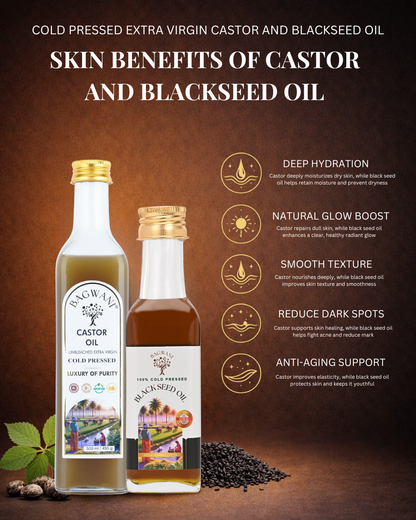 Shield & Shine Duo (500ml Castor Oil + 100ml Kalonji Oil)