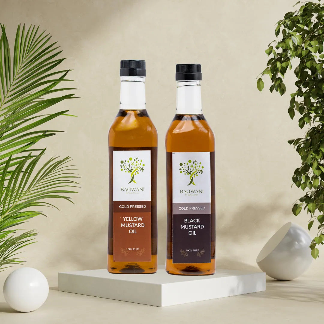 Cold Pressed Yellow Mustard Oil 1L + Black Mustard Oil 1L
