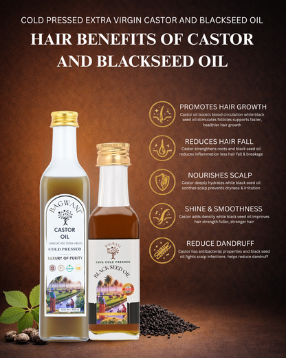 Shield & Shine Duo (500ml Castor Oil + 100ml Kalonji Oil)