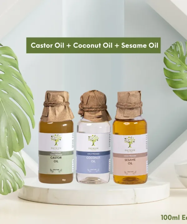 castor coconut and sesame oils